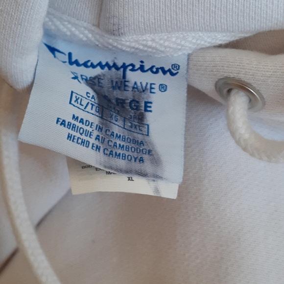 CHAMPION Reverse Weave White Womens Crop Hoodie - Picture 4 of 6